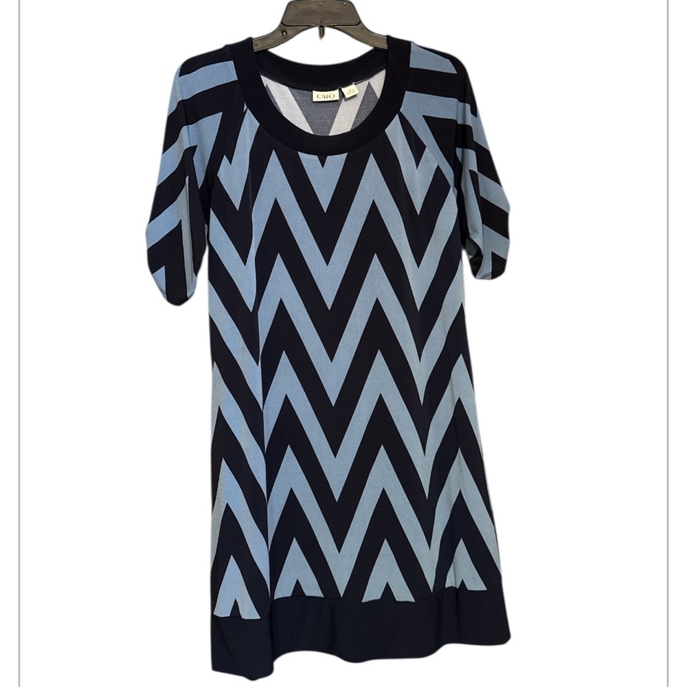 Chevron Patterned Blue and navy blue Dress medium Cato